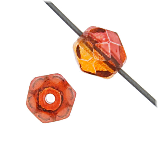 Fire-Polished Round Beads 6mm - Two-Tone
