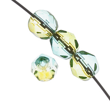 Fire-Polished 6mm Round Bead Strands - Two-Tone