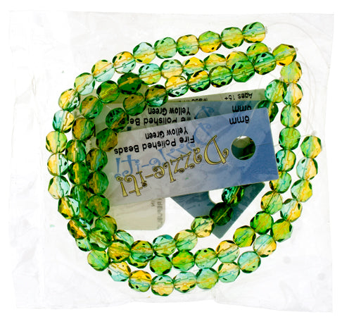 Fire-Polished 6mm Round Bead Strands - Two-Tone