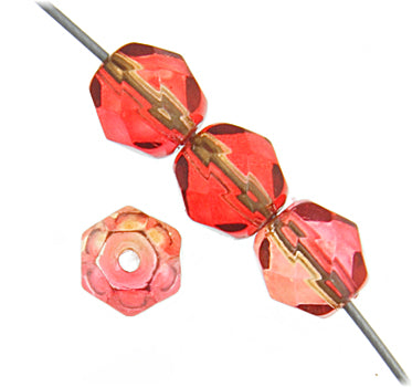 Fire-Polished 6mm Round Bead Strands - Two-Tone