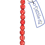 Czech Fire-Polished Round 4mm - Transparent Pink Strands