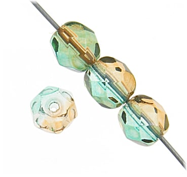 Fire-Polished 6mm Round Bead Strands - Two-Tone