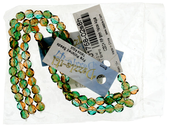 Fire-Polished 6mm Round Bead Strands - Two-Tone