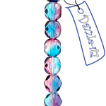 Fire-Polished 6mm Round Bead Strands - Two-Tone