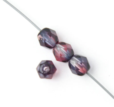 Fire-Polished 6mm Round Bead Strands - Two-Tone