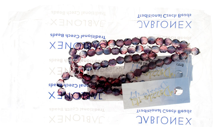 Fire-Polished 6mm Round Bead Strands - Two-Tone