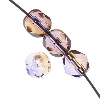 Fire-Polished 6mm Round Bead Strands - Two-Tone