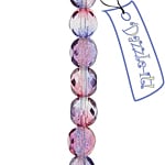 Fire-Polished 6mm Round Bead Strands - Two-Tone