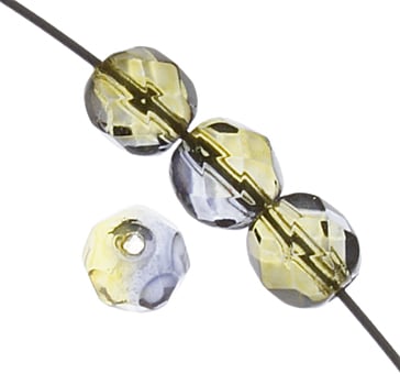 Fire-Polished 6mm Round Bead Strands - Two-Tone