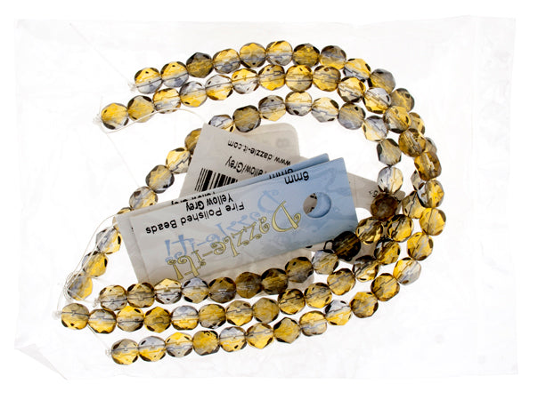 Fire-Polished 6mm Round Bead Strands - Two-Tone