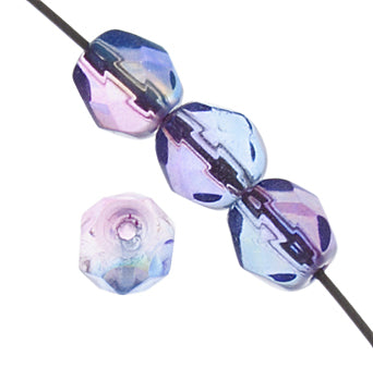 Fire-Polished 6mm Round Bead Strands - Two-Tone