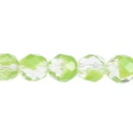 Fire-Polished 8mm Round Beads - Transparent Green Shades