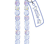 Czech Fire-Polished Round 4mm - Transparent Blue Strands