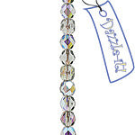 Czech Fire-Polished Round 4mm - Transparent Blue Strands