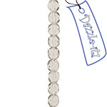 Czech Fire-Polished Round 4mm - Transparent Crystal/Grey Strands