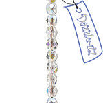 Czech Fire-Polished Round 4mm - Transparent Crystal/Grey Strands