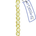 Czech Fire-Polished Round 4mm - Transparent Yellow/Brown Strands