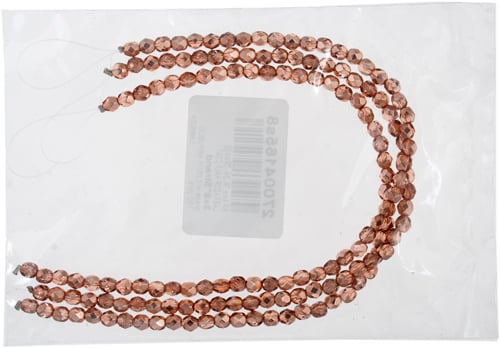 Fire-Polished Round 4mm - Transparent Red Shades Strung