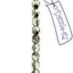 Czech Fire-Polished Round 4mm - Transparent Green Strands