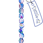 Czech Fire-Polished Round 4mm - Transparent Two Tone Strands