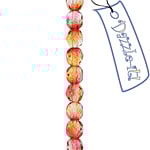 Czech Fire-Polished Round 4mm - Transparent Two Tone Strands