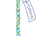 Czech Fire-Polished Round 4mm - Transparent Two Tone Strands