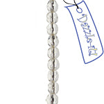 Czech Fire-Polished Round 4mm - Transparent Crystal/Grey Strands