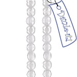 Czech Fire-Polished Round 4mm - Transparent Crystal/Grey Strands