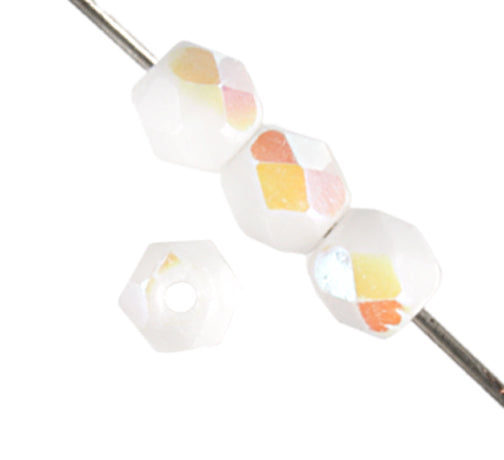 Fire-Polished Round 4mm - Opaque White Shades