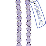 Czech Fire-Polished Round 4mm - Transparent Purple Strands
