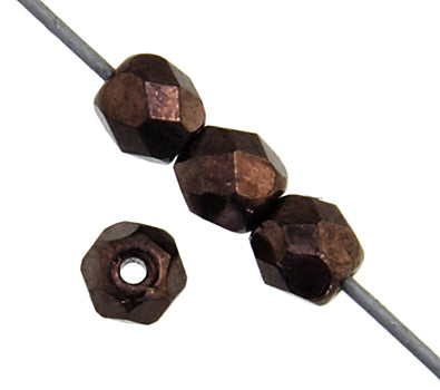 Czech Fire-Polished Round 4mm - Opaque Strands