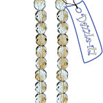 Czech Fire-Polished Round 4mm - Transparent Blue Strands