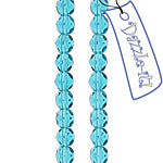 Czech Fire-Polished Round 4mm - Transparent Blue Strands