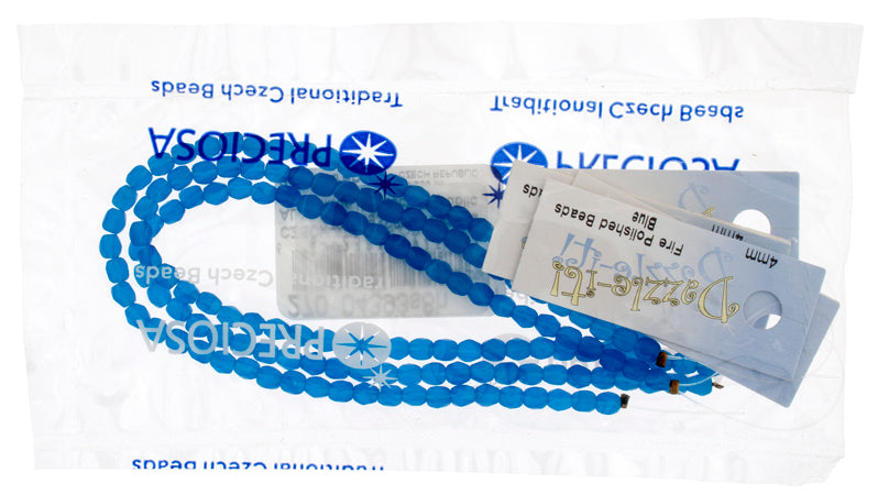 Czech Fire-Polished Round 4mm - Opaque Strands