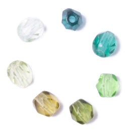 Fire-Polished Round 4mm - Transparent Green Shades Loose