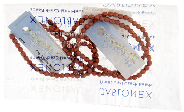 Czech Fire-Polished Round 4mm - Opaque Strands