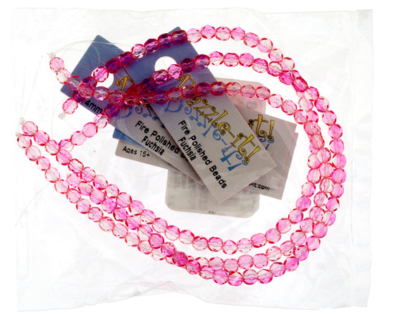 Czech Fire-Polished Round 4mm - Transparent Two Tone Strands