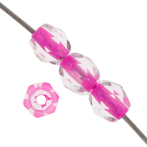 Fire-Polished Round 4mm - Transparent Color Lined Loose