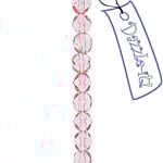 Czech Fire-Polished Round 4mm - Transparent Pink Strands