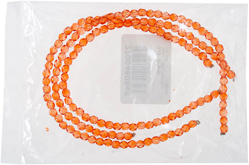 Fire-Polished Round 4mm - Transparent Red Shades Strung