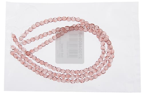 Fire-Polished Round 4mm - Transparent Red Shades Strung