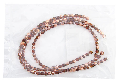 Fire-Polished Round 4mm - Transparent Red Shades Strung