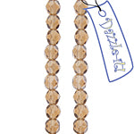 Czech Fire-Polished Round 4mm - Transparent Yellow/Brown Strands