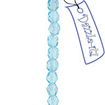 Czech Fire-Polished Round 4mm - Transparent Blue Strands