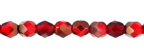 Fire-Polished Round 4mm - Transparent Red Shades Strung - Cosplay Supplies Inc