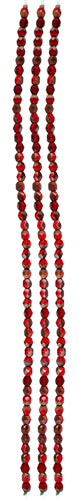 Fire-Polished Round 4mm - Transparent Red Shades Strung