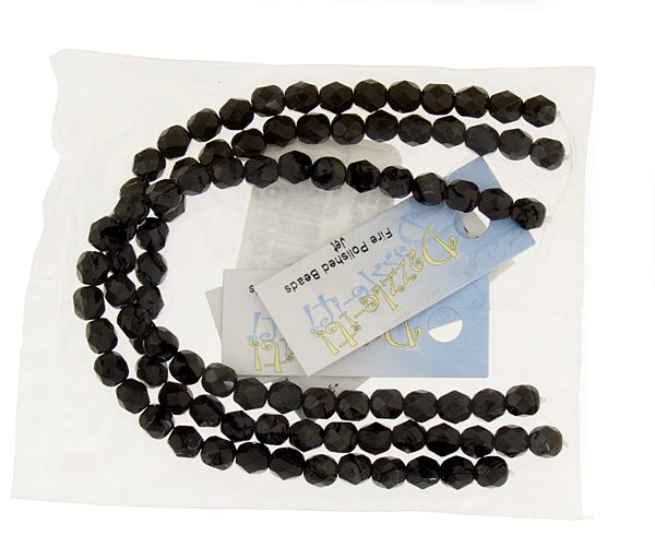 Czech Fire-Polished Round 4mm - Opaque Strands