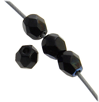 Czech Fire-Polished Round 4mm - Opaque Strands