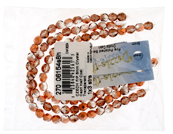 Fire-Polished 6mm Round Bead Strands