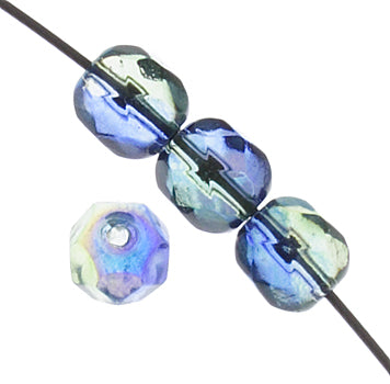 Fire-Polished 6mm Round Bead Strands - Two-Tone